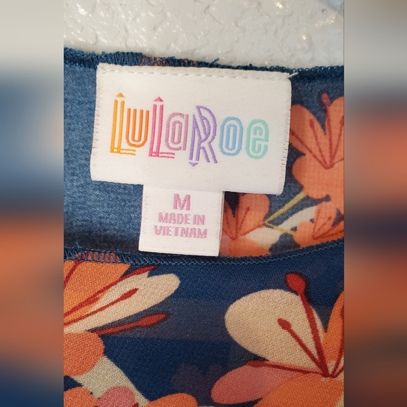 💚5/$25 LulaRoe Cherry Blossom Floral Sheer Kimono Duster Open Front Cardigan - Picture 6 of 7